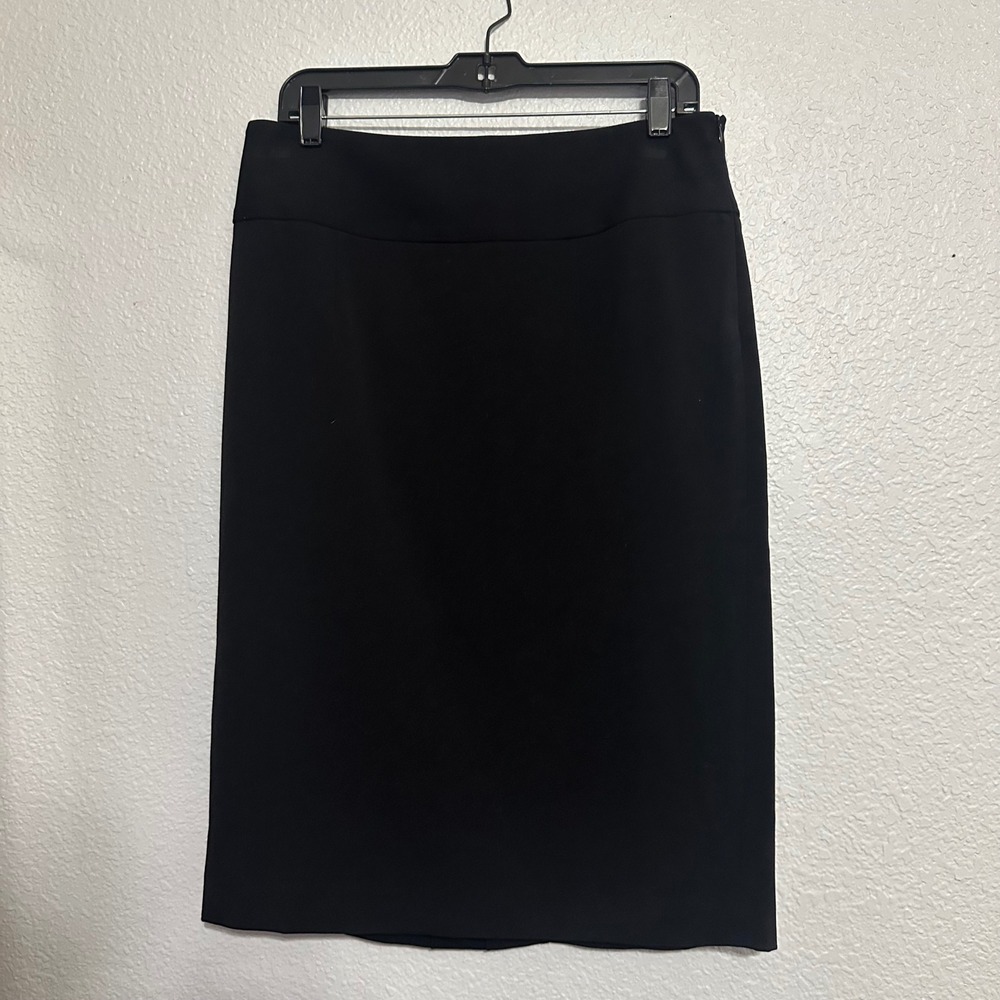 Grace Elements Black Pencil Skirt Size 10 Side Zip Back Vent Professional Office